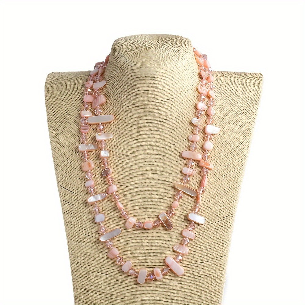 Rainbow Glass Beaded Boho Style Necklace for Women